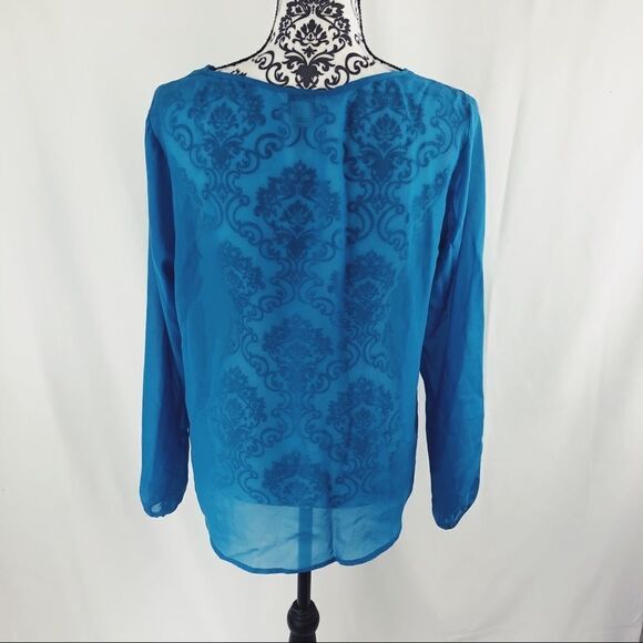 Ariat Sheer Embroidered Babydoll Peasant Top - Picture 5 of 7